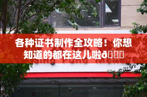 全国各种证书制作全攻略！你想知道的都在这儿啦😎