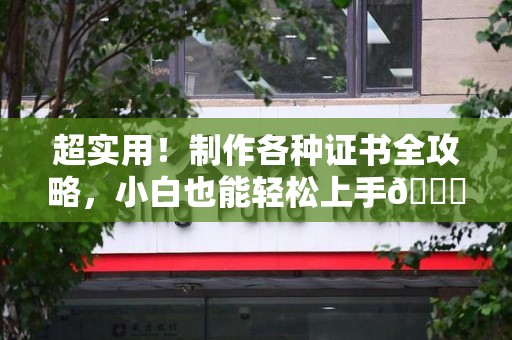 全国超实用！制作各种证书全攻略，小白也能轻松上手😎